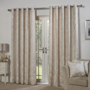 Full-Length Butterfly Meadow Cream Eyelet Curtains