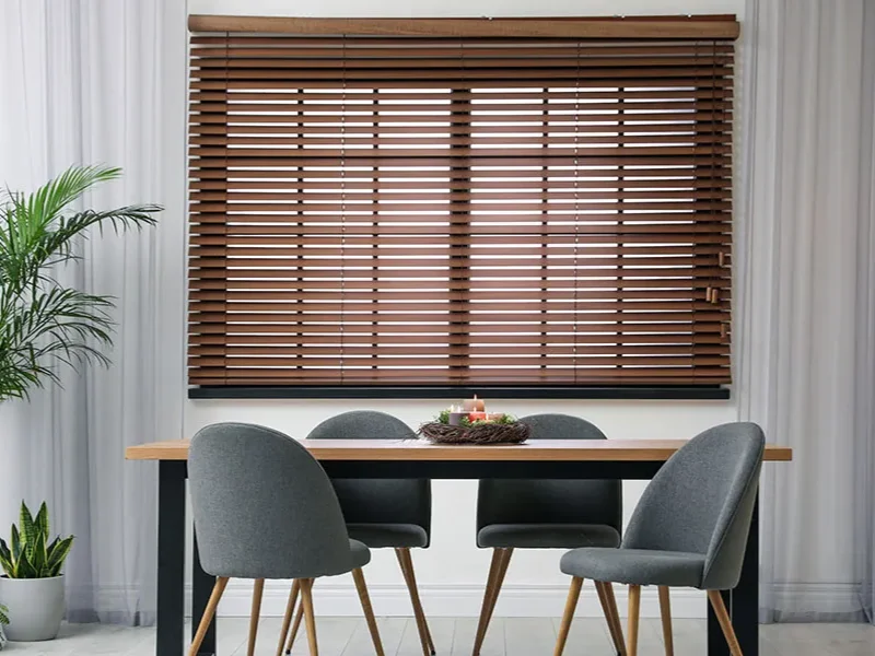 Custom wooden blinds for windows Dubai