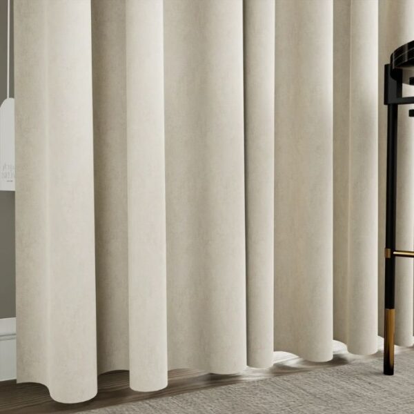 Daylight Blocked By Light Brown Blackout Curtain