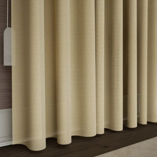 Daylight Filtering Through Cream Sheer Pleat Curtains