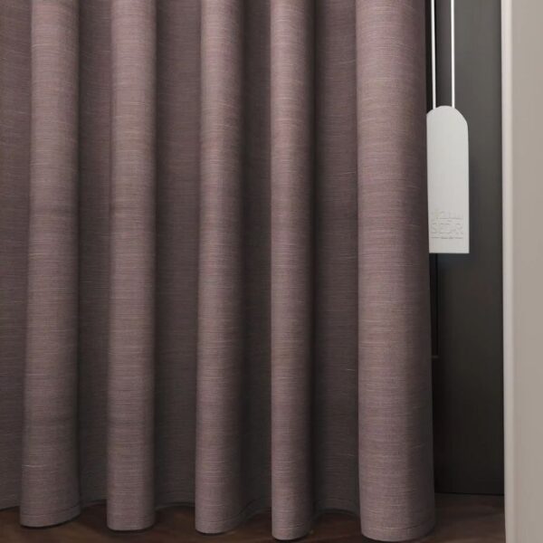 Daylight Filtering Through Purple Ripple Curtains