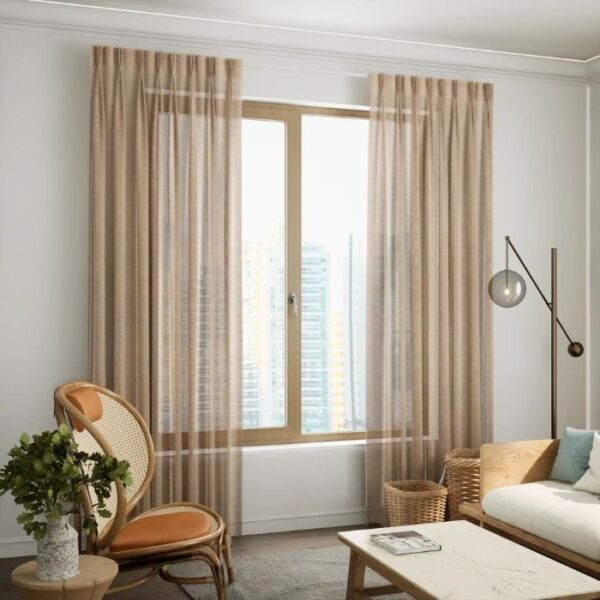 Close-Up Of Brown Sheer Fabric Texture