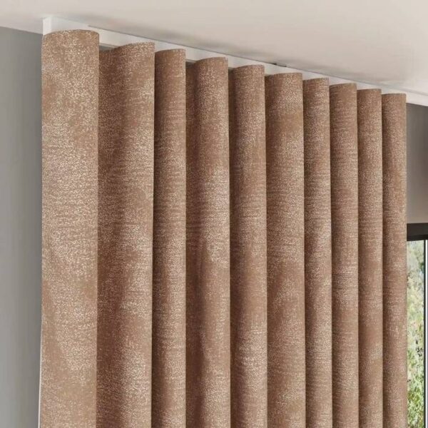 Close-Up Of Dark Brown Ripple Fabric Texture