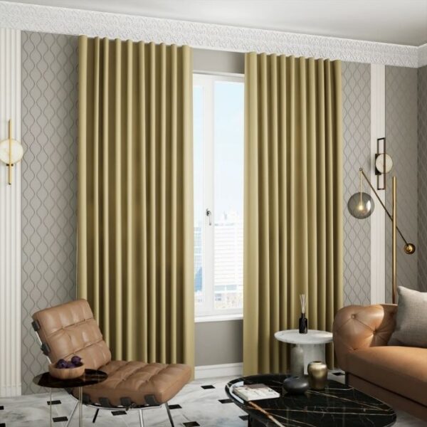 Close-Up Of Dark Cream Ripple Fabric Texture
