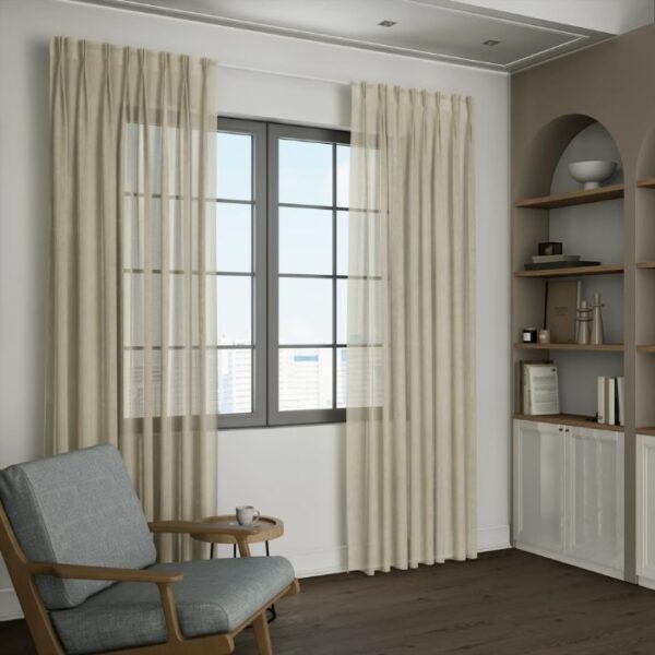 Close-Up Of Light Brown Sheer Fabric Texture