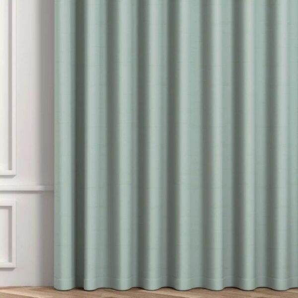 Grommet Eyelet Detail On Light Green Curtain