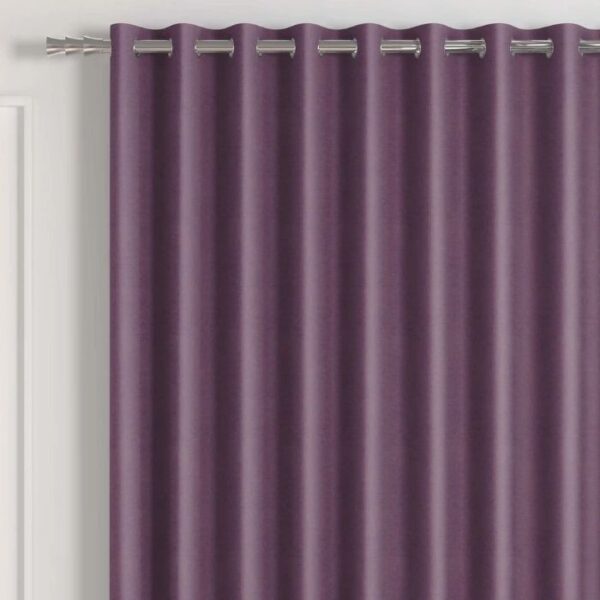 Close-Up Of Purple Curtain Fabric Texture