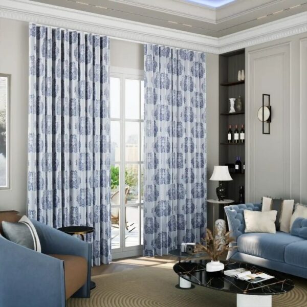 Close-Up Of Navy Blue Fabric Texture