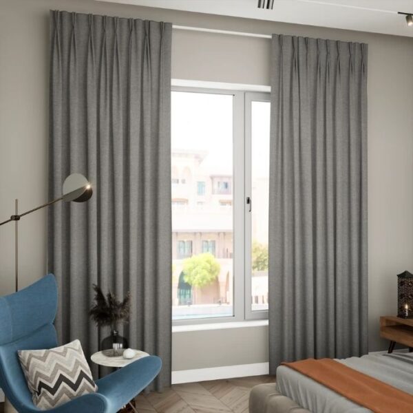 Close-Up Of Silver Fabric Texture And Pleats