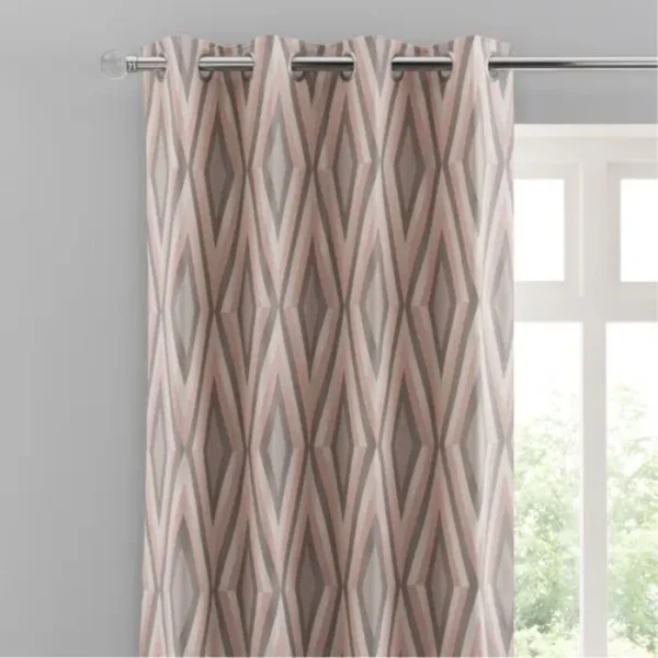 Diamond Jacquard Eyelet Curtains image 1