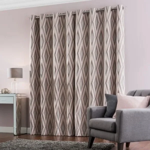 Diamond Jacquard Eyelet Curtains image 2