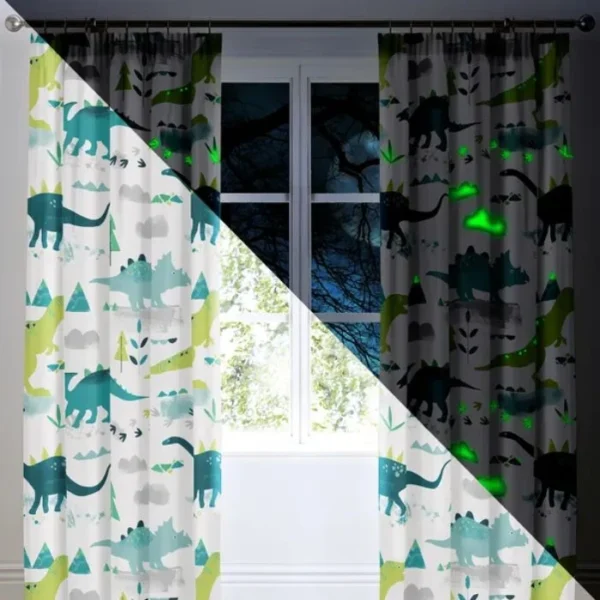 Dinosaur Glow in the Dark Curtains image 1