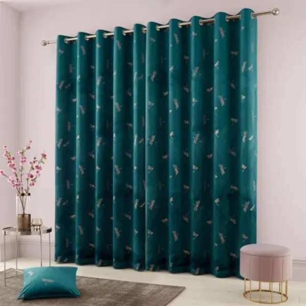 Dragonfly Foil Eyelet Curtains image 2