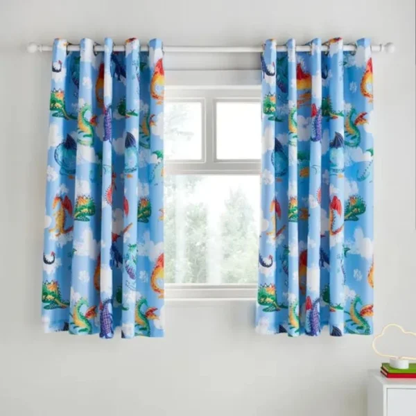 Dragons Blackout Eyelet Curtains
