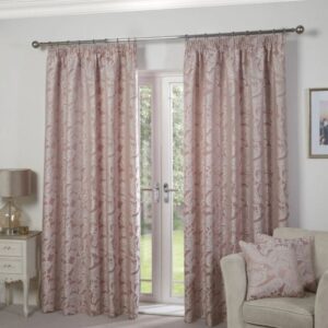 Duchess Blush Pink Velvet Curtain – Front View
