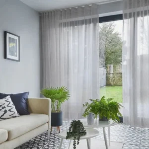 Echo Charcoal Voile Curtains