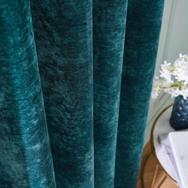 Hyperion Interiors Selene Rich Teal Eyelet Curtains - Image 3