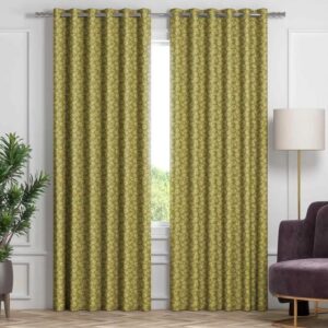 Light Green Grommet Curtains In Modern Living Room