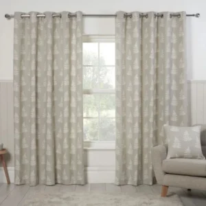Esher Fern Silver Eyelet Curtain