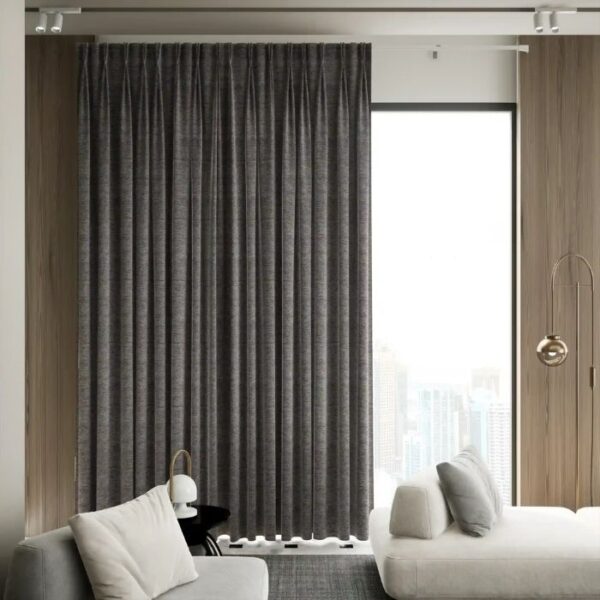 Light Grey Eyelet Curtain for Bedroom