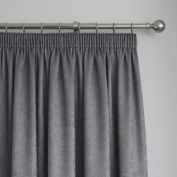 Galaxy Charcoal Grey Dim Out Pleat Curtains - Image 2