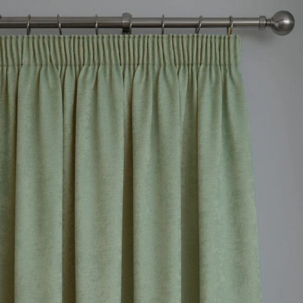 Galaxy Green Dim Out Pleat Curtains - Image 2