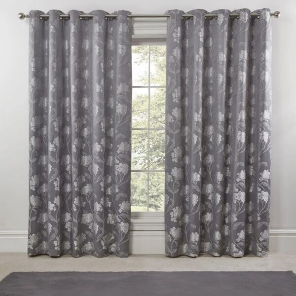 Close-Up Of Blossom Jacquard Floral Pattern In Silver
