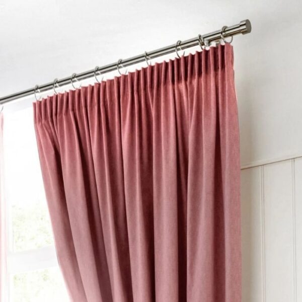Dijon Blush Pink Blackout Pencil Pleat Curtains - Image 2