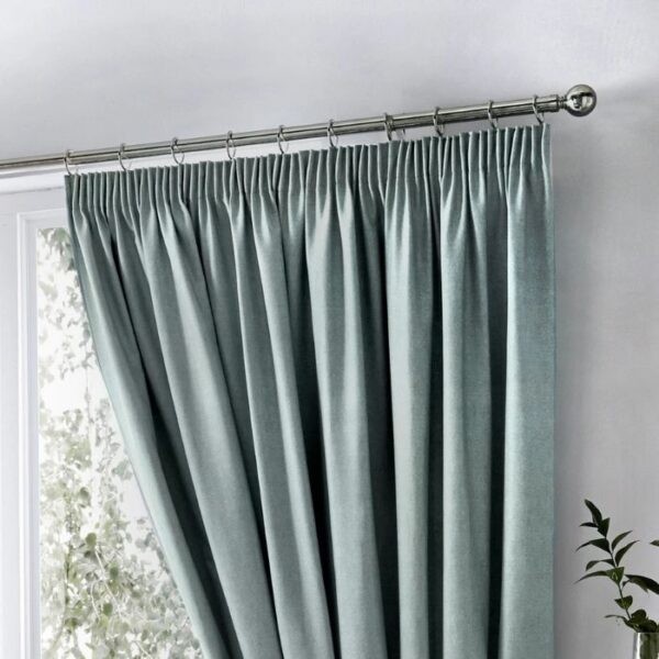 Dijon Duck Egg Blackout Pleat Curtains - Image 2