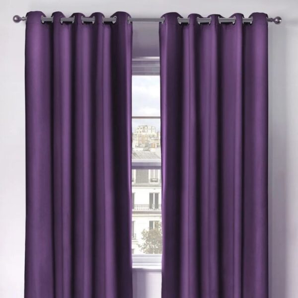 Cali Amethyst Purple Blackout Eyelet Curtains - Image 2