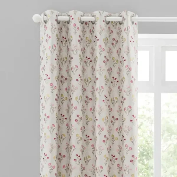 Fleur Floral Jacquard Eyelet Curtains image 1