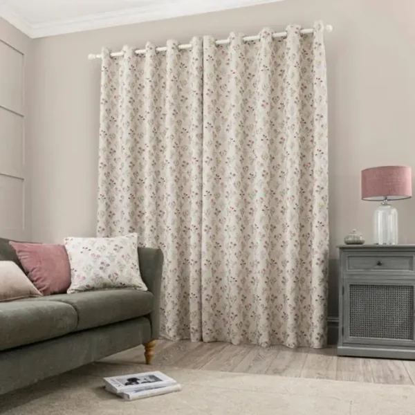Fleur Floral Jacquard Eyelet Curtains image 2