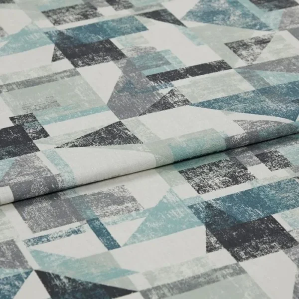 Fraction Teal Curtains image 1