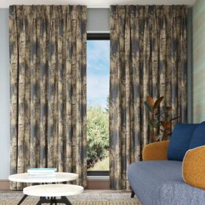 Blue Pinch Pleat Curtain Full View In Room