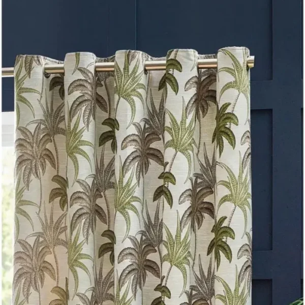 Galapagos Green Eyelet Curtains image 1