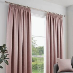 Galaxy Blush Pink Dim Out Pleat Curtain Full View