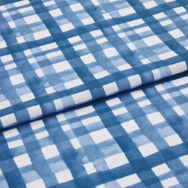 Gingham Bleu Curtains image 1