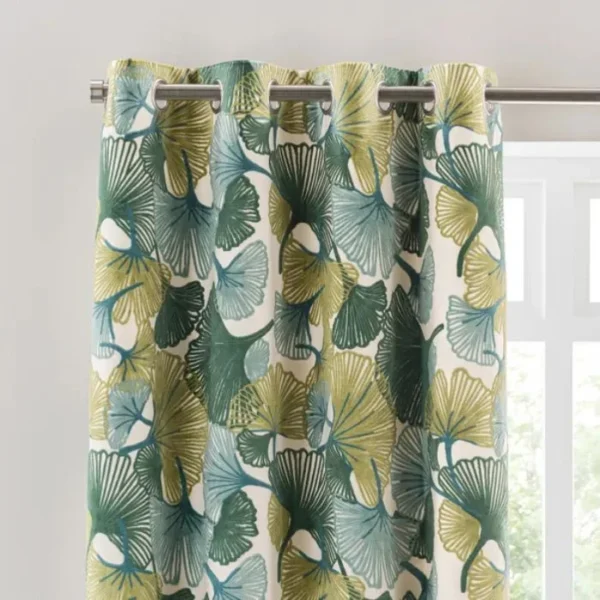 Gingko Cut Velvet Eyelet Curtains image 1