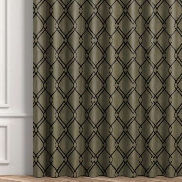 Grommet Eyelet Detail On Khaki Curtains