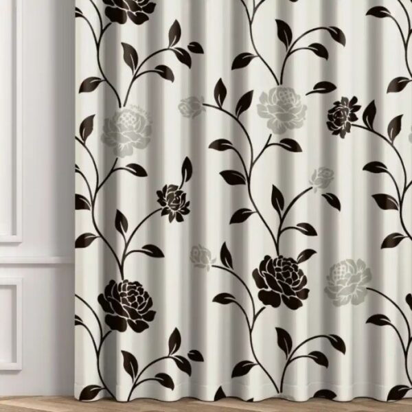 Grommet Eyelet Detail On Off White Curtains