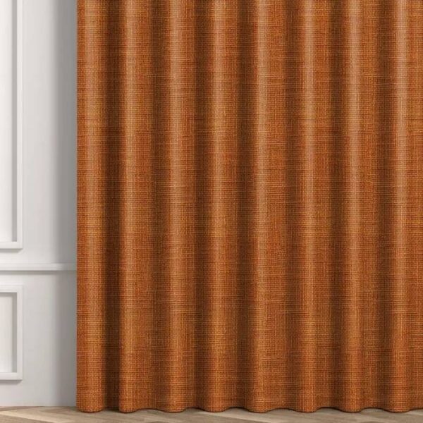 Grommet Eyelet Detail On Orange Curtain