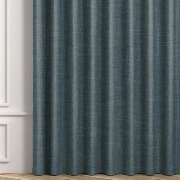 Light Blue Curtains Hanging from Grommet Rod