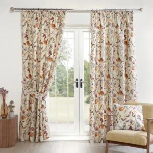Grove Multi Pleated Curtains Hanging In Living Room