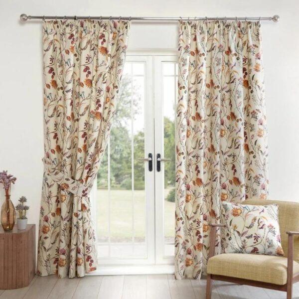 Grove Multi Pleated Curtains Hanging In Living Room