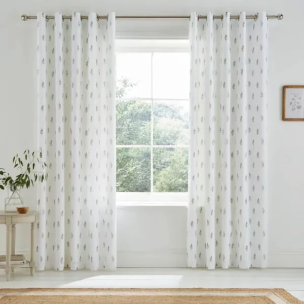 Harper Stem Floral Cotton Curtains
