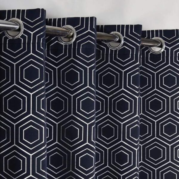 Hartford Navy Blue Thermal Blackout Eyelet Curtains image 1