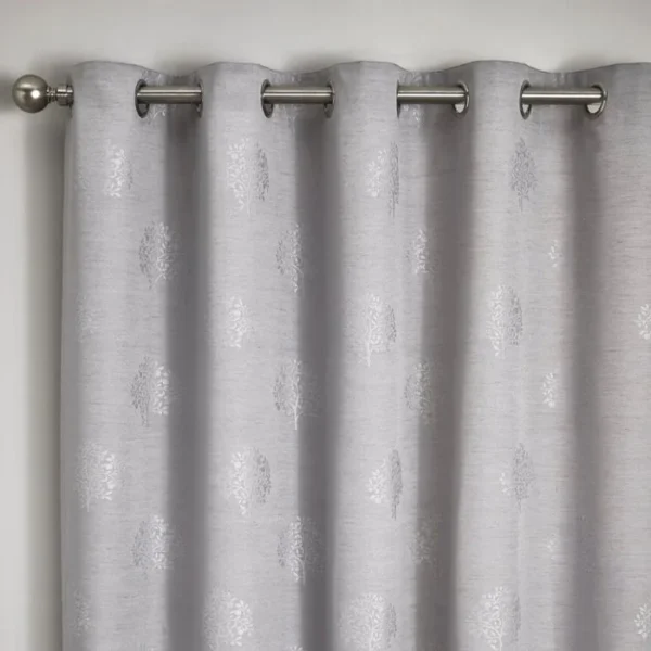 Harvest Silver Grey Eyelet Curtains image 2