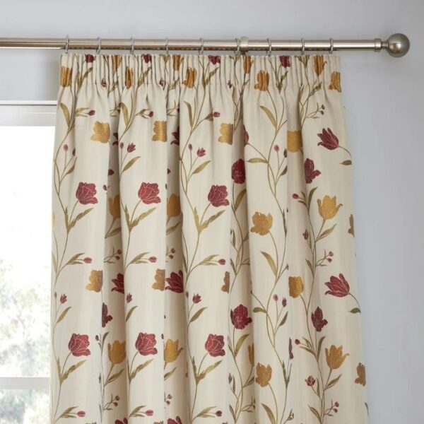 Close-Up Of Pencil Pleat Header And Jacquard Fabric