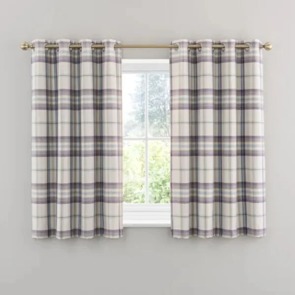 Henley Checked Eyelet Curtains image 3