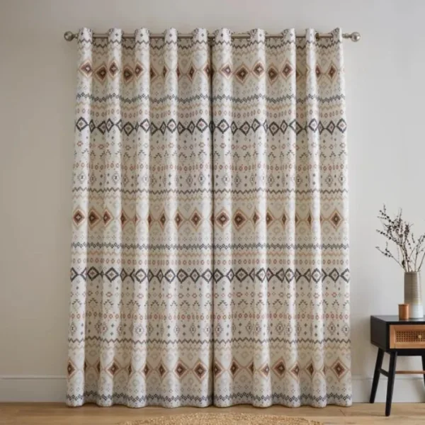 Jabari Aztec Blackout Eyelet Curtains image 2